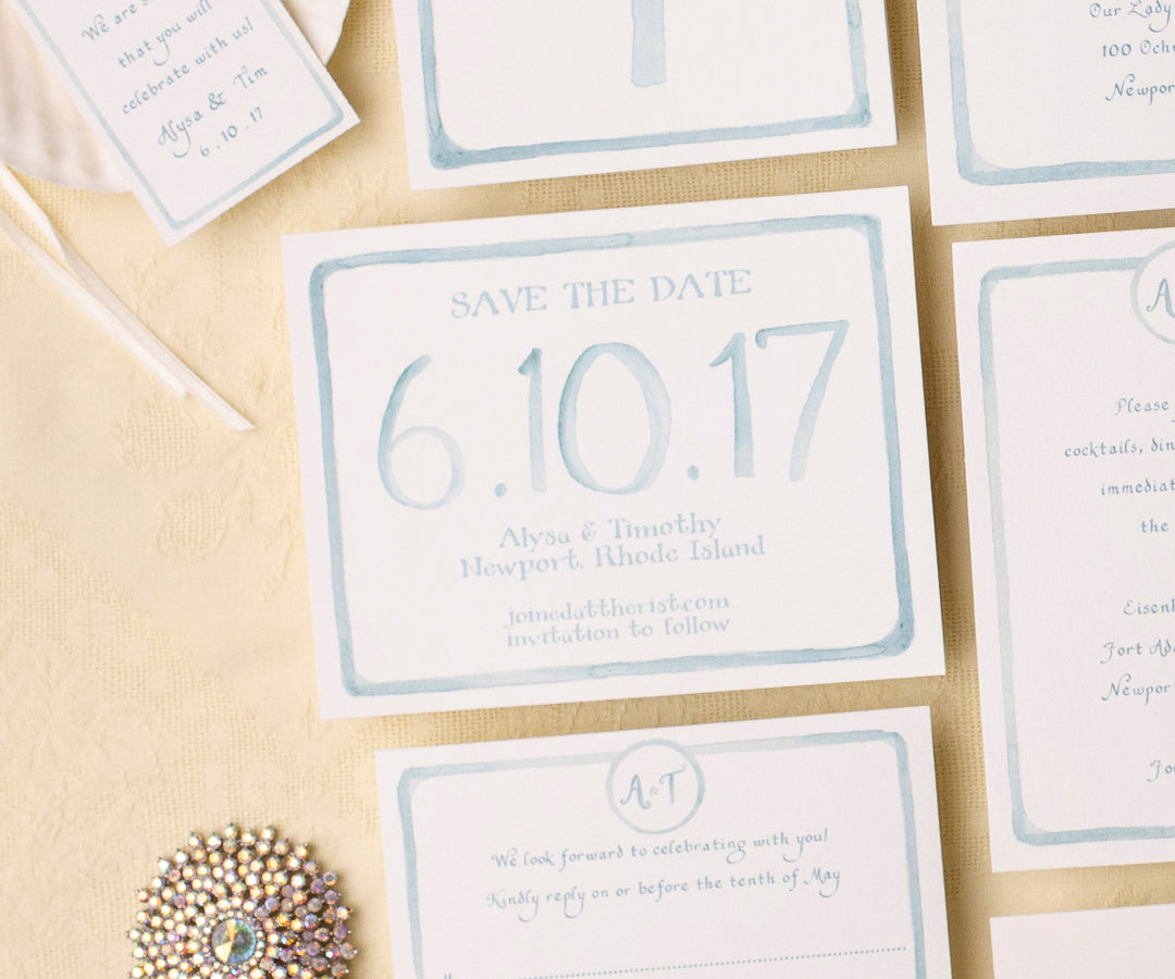 Watercolor Border Save the Date