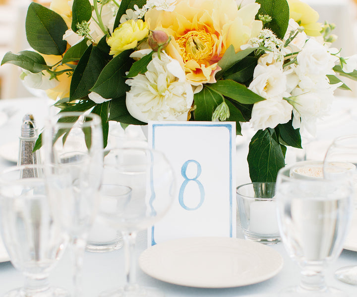watercolor border table number Erin McGinn