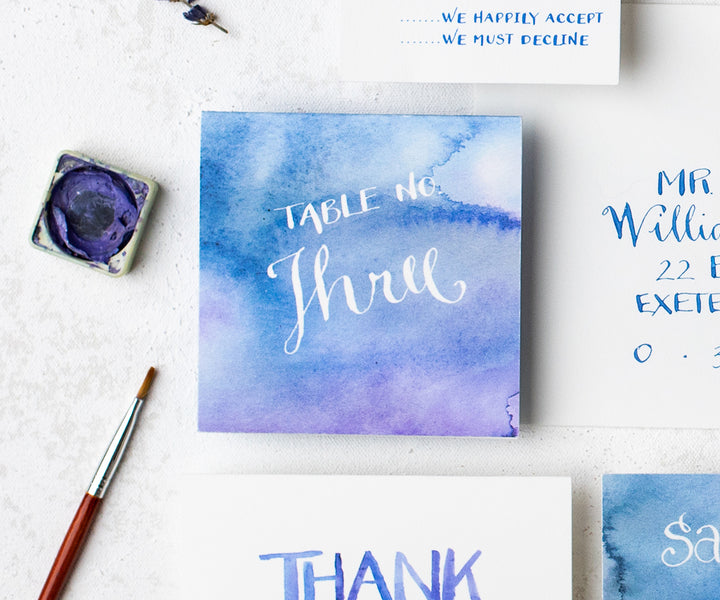Watercolor Wash Table Number