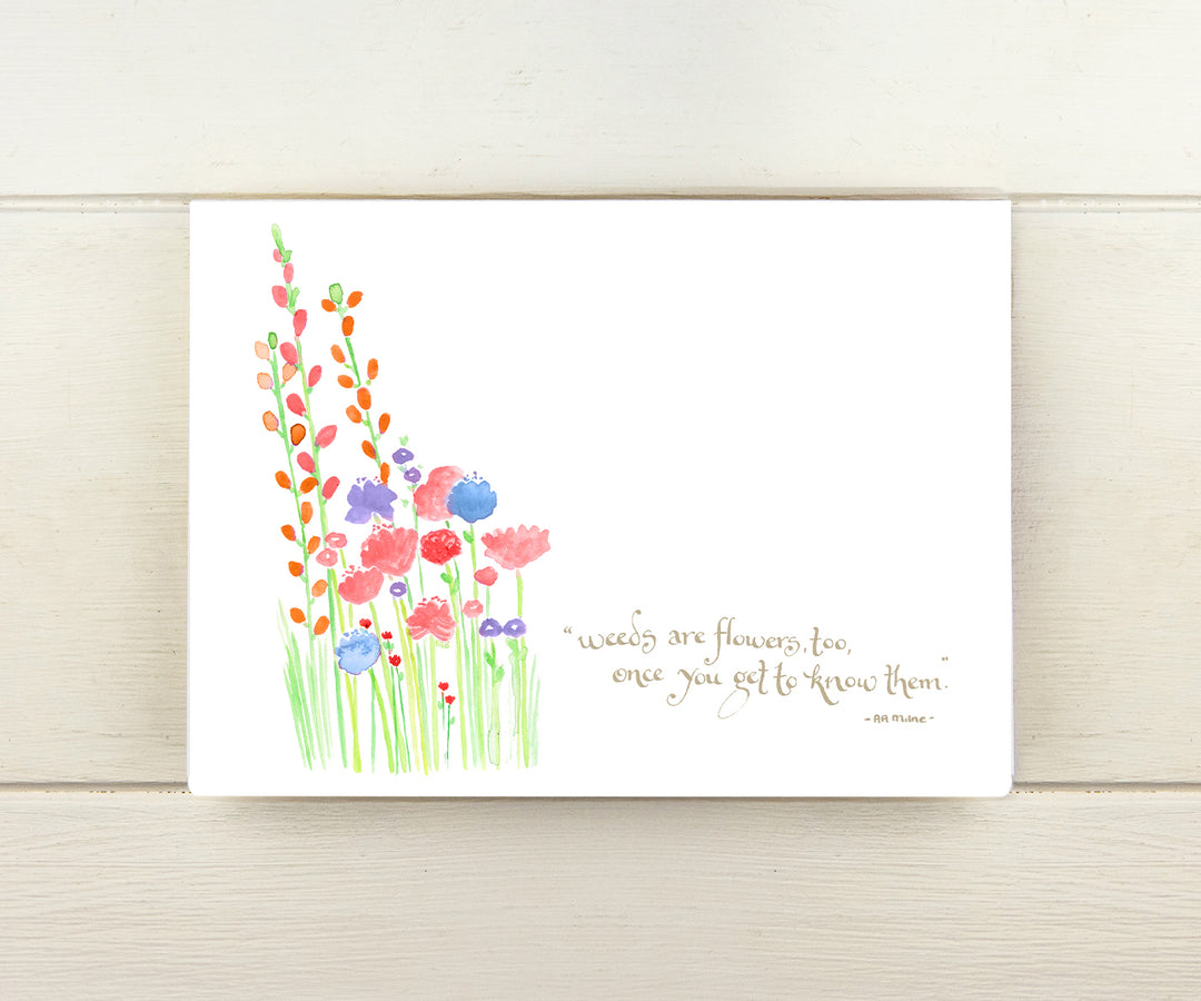Weeds are Flowers Pooh Quote Card
