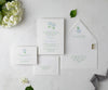 White Hydrangea wedding invitation