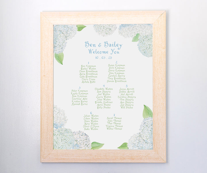 White Hydrangea Seating Chart