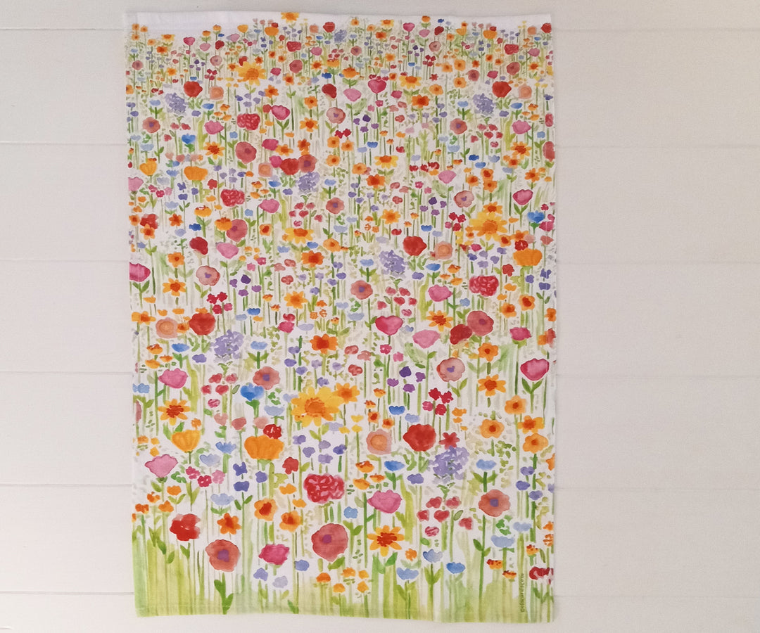 wildflowers tea towel