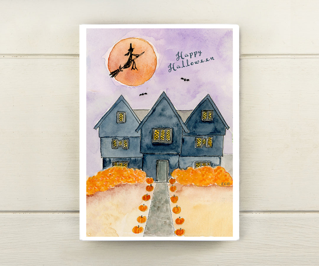 Witch House Halloween Card