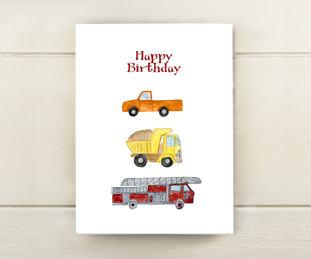 Work Trucks Birthday Card