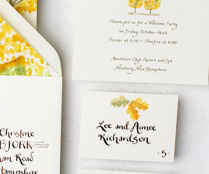 oak leaves place card