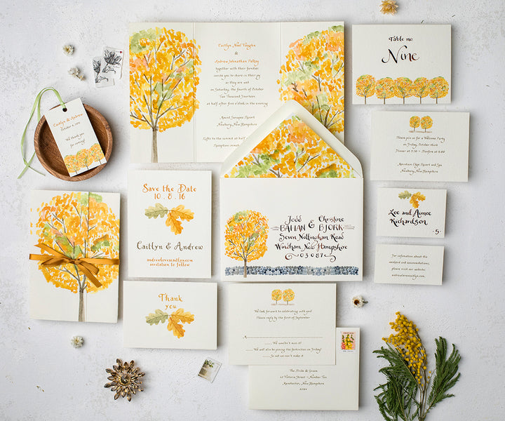 yellow autumn trees wedding suite