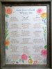 floral summer wedding seating chart