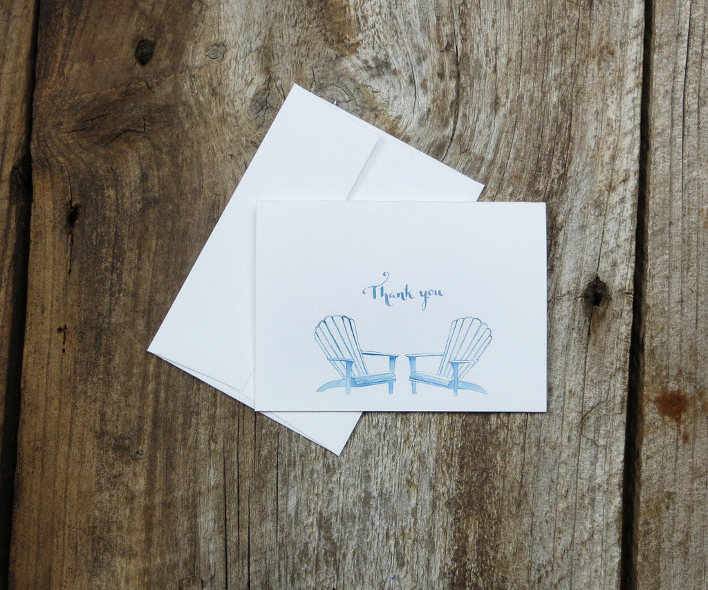 Adirondack chairs thank you note