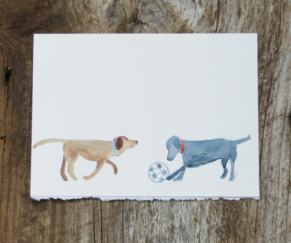 2 Dogs & Ball Card