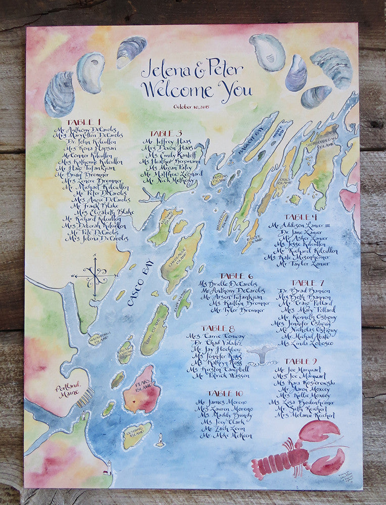 Casco Bay Maine map seating chart