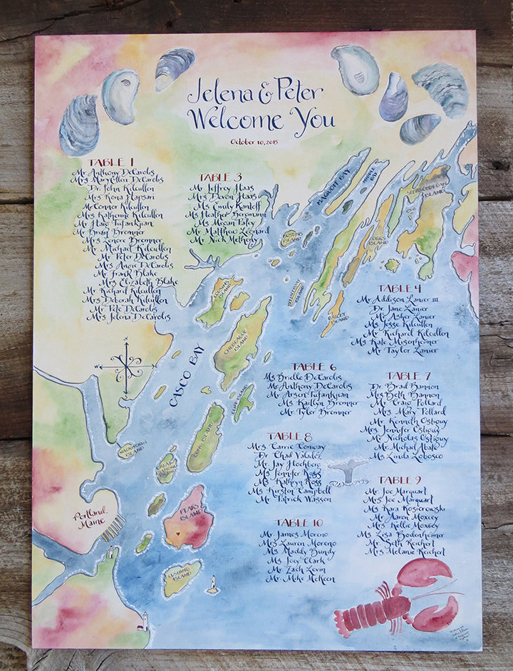 Casco Bay Maine map seating chart
