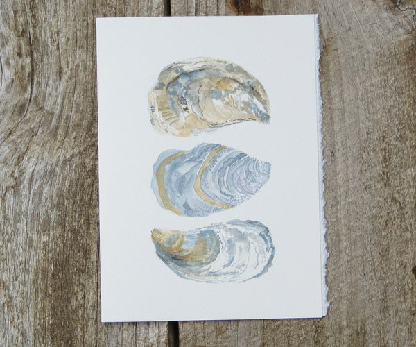 3 Oyster Shells Card