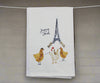 3 French Hens Tea Towel