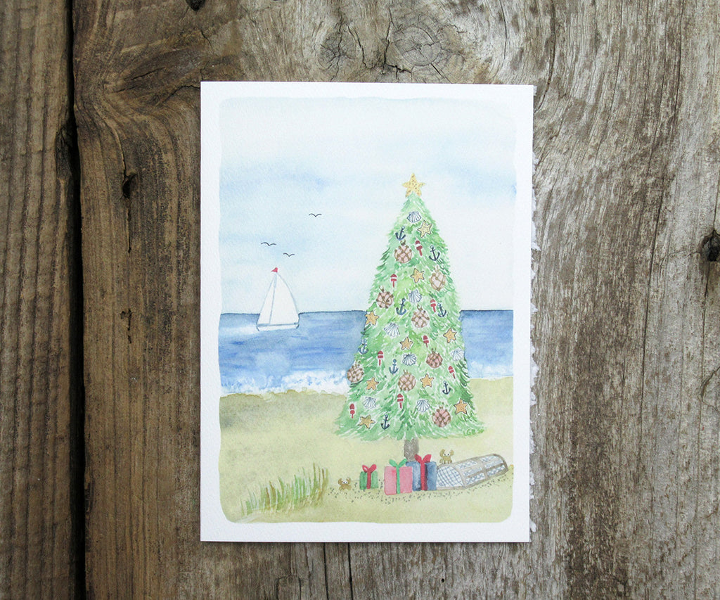 Beach Tree Holiday Card