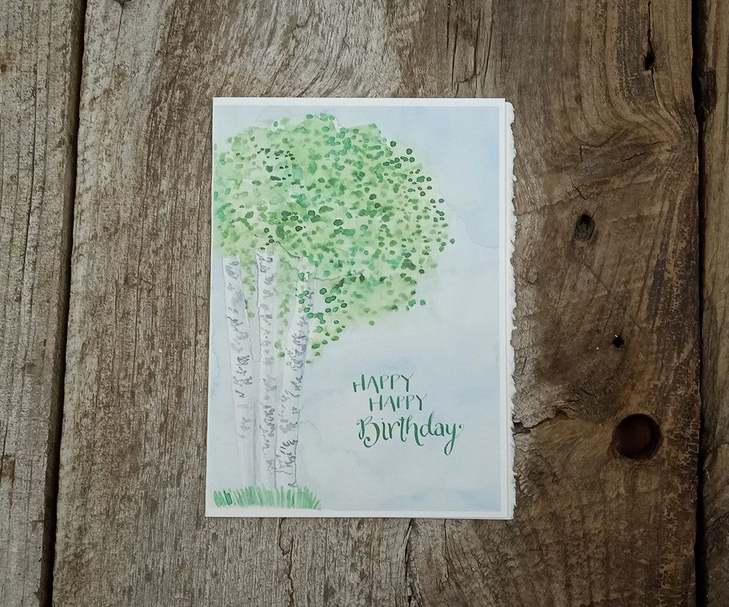 Birches Birthday Card