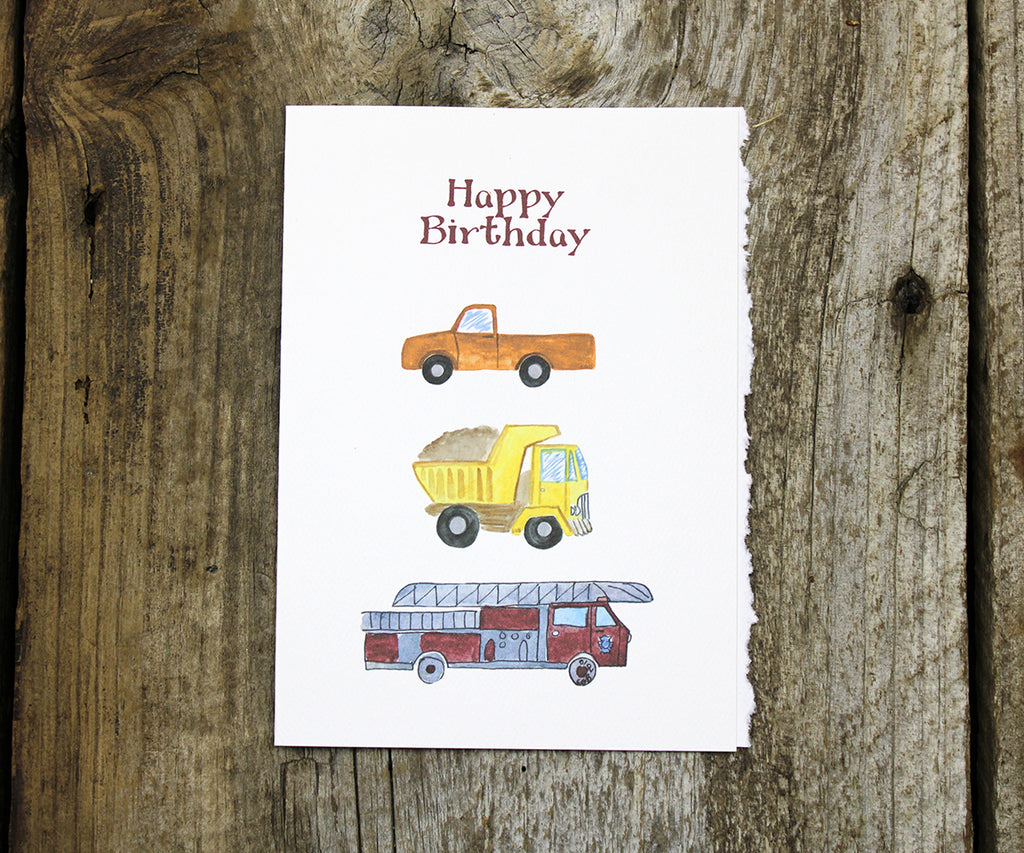 Work Trucks Birthday Card
