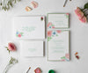 Blushing anemone wedding invitation