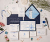 chic compass wedding invitation entire suite