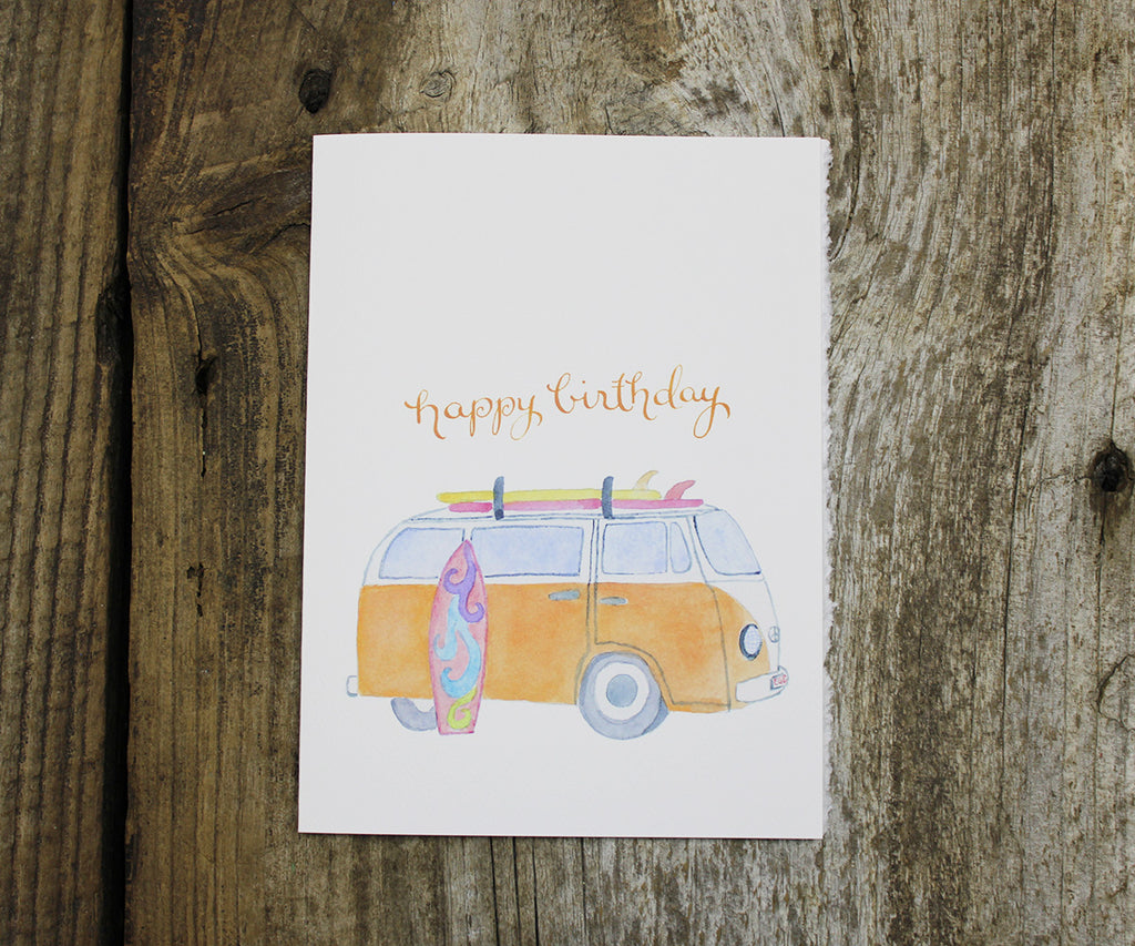 surf van birthday card