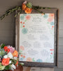 floral hand painted wedding seating chart