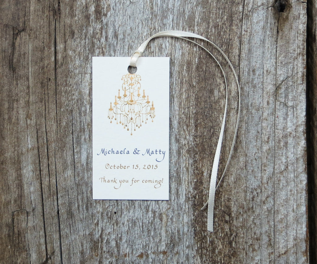 Gold Chandelier Favor Tags