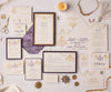 Gold chandelier wedding invitation full suite