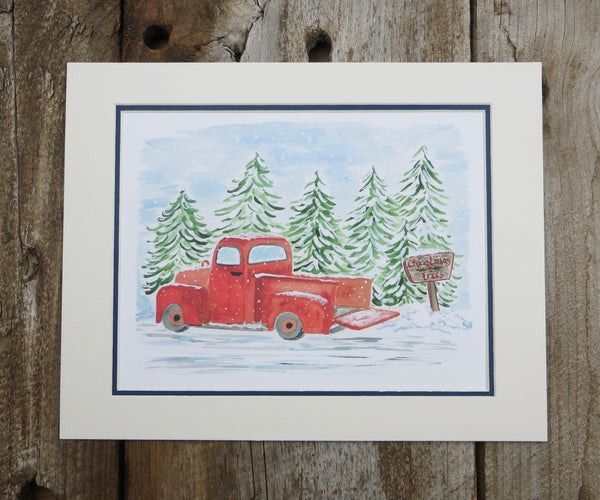red truck print