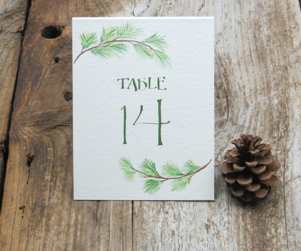 Pine Bough Table Signs