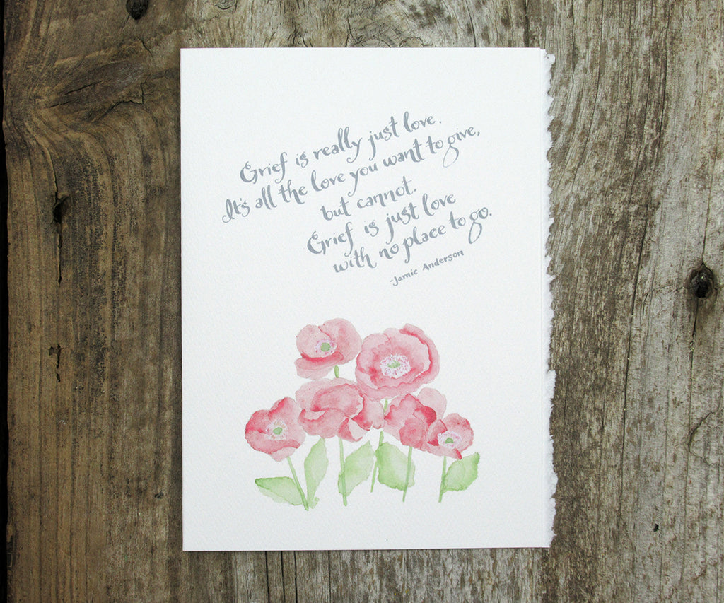 Red Poppies Sympathy Card