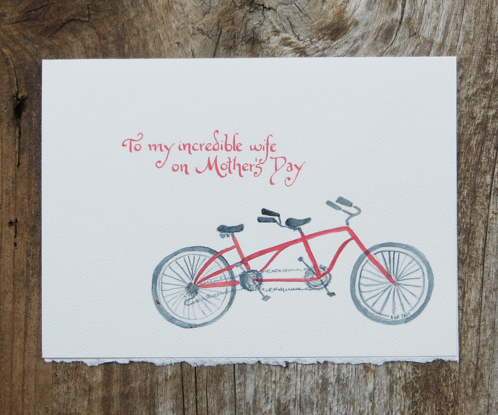 Tandem bike Mother's Day Card