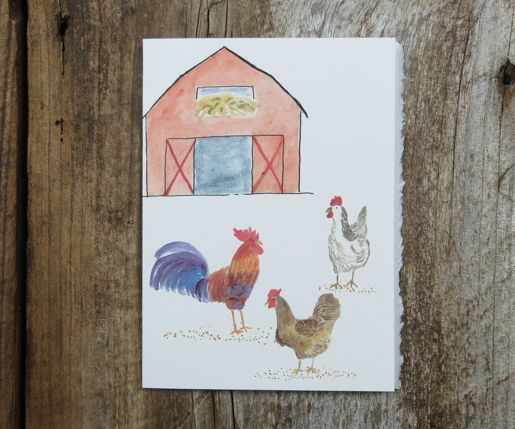 Barnyard Chickens Card
