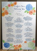floral hydrangea wedding seating chart