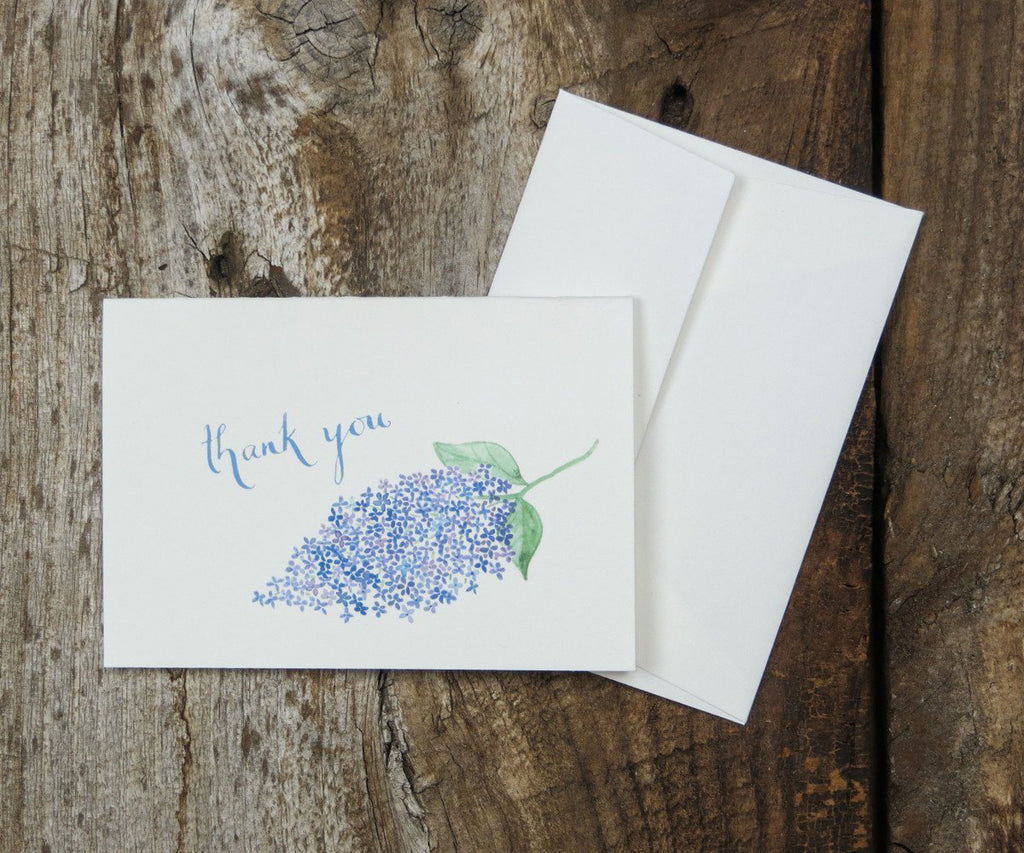 Lilac thank you note