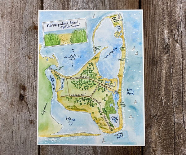 Map of Chappaquiddick Island, MA