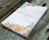 Watercolor pink floral notepad