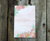Pink watercolor flowers notepad