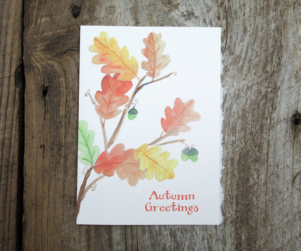Oak Leaves Autumn Card