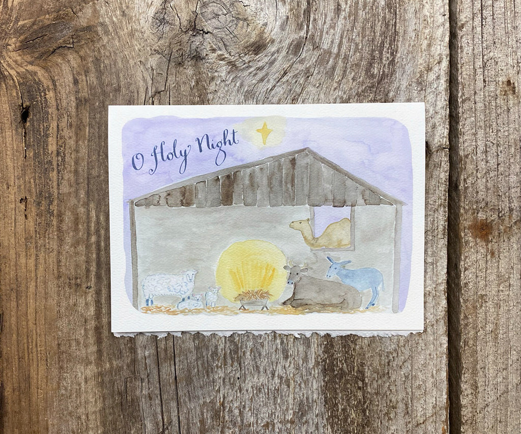 O Holy Night Lyrics Christmas Card Holiday Greeting Cards by 7th & Palm – 7th & Palm, LLC
