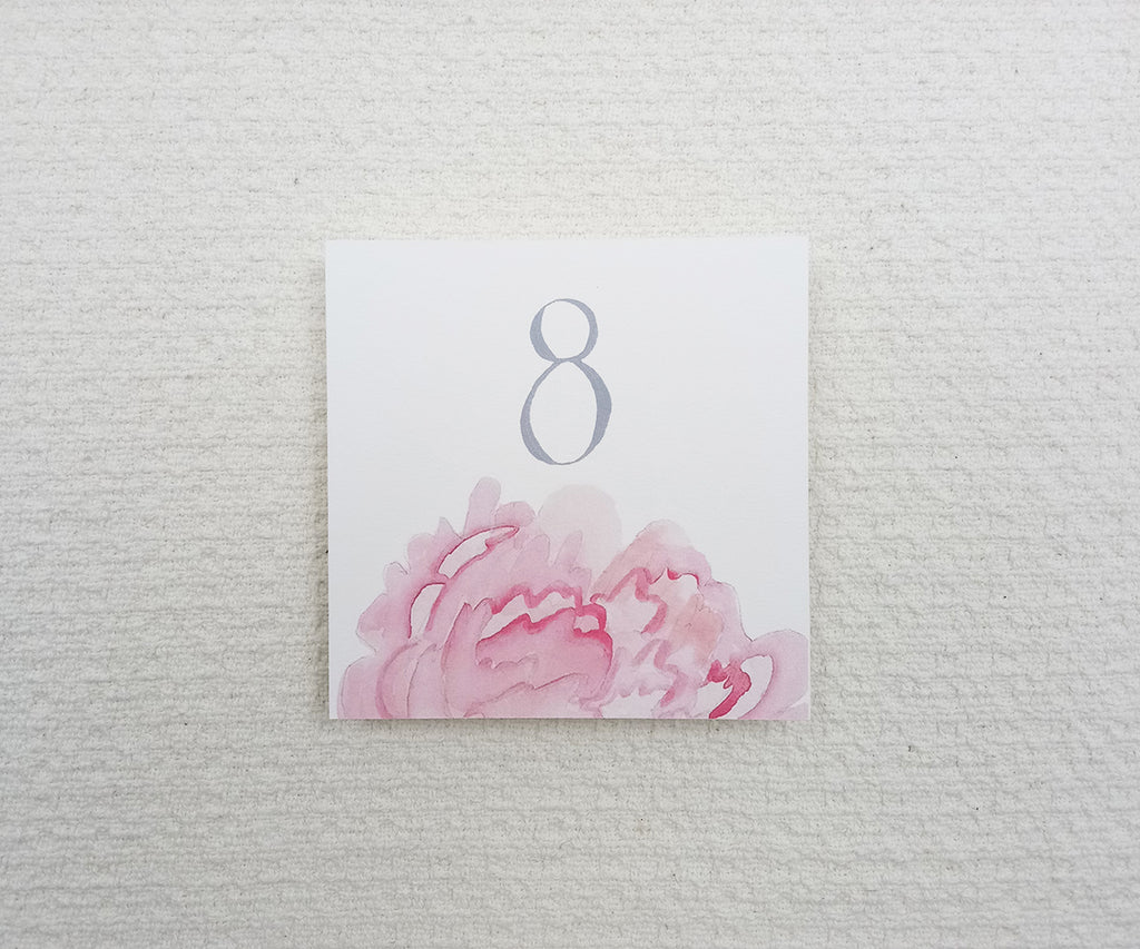Pretty Peony Table Number