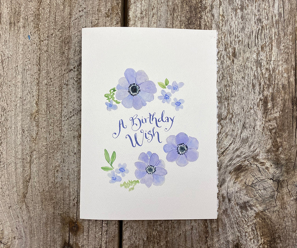 Purple Anemone Birthday Card