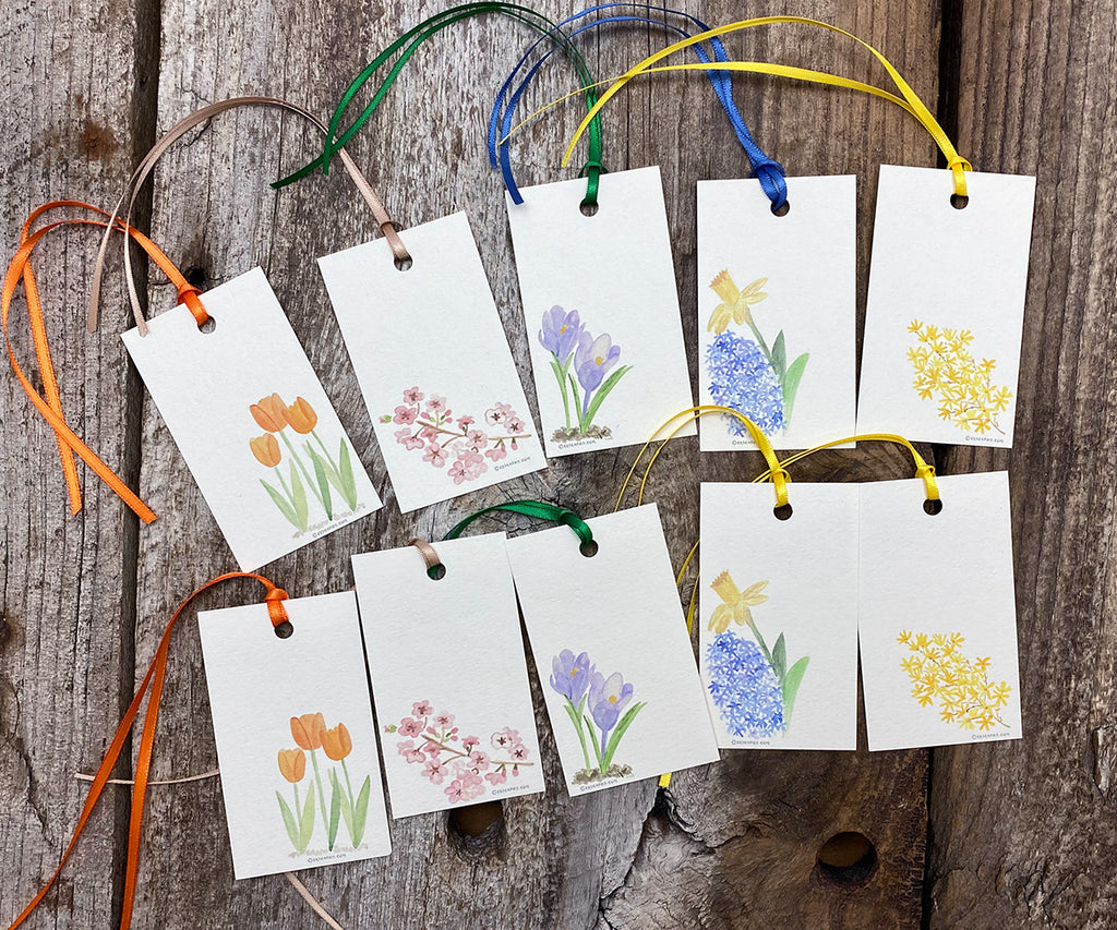 spring flowers tags