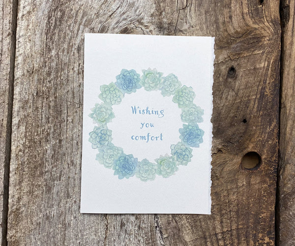 Succulent Wreath sympathy card