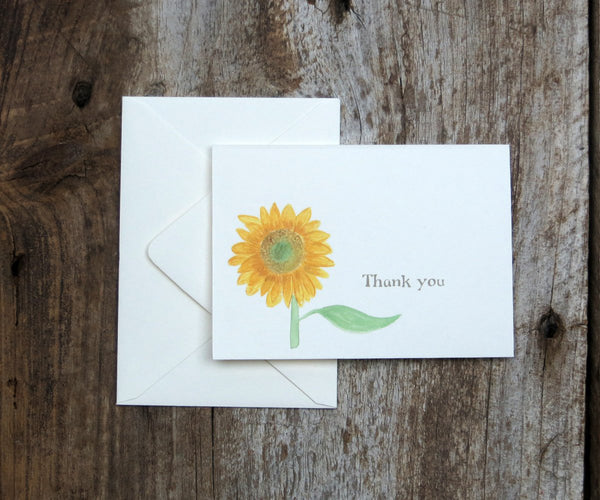 Sunflower thank you note