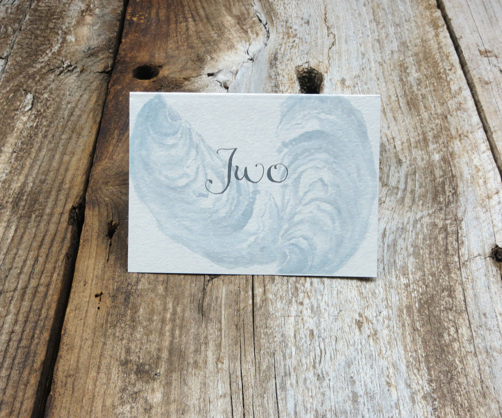 Oyster with Sand Border Table Signs