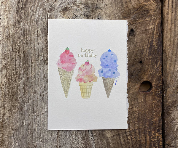 ice cream cones birthday card