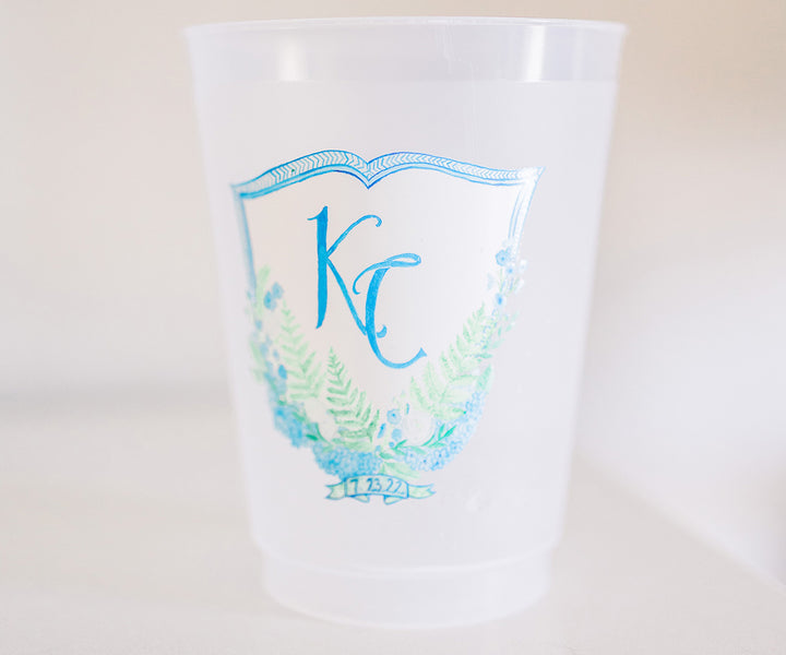 ferns and delphinium wedding crest
