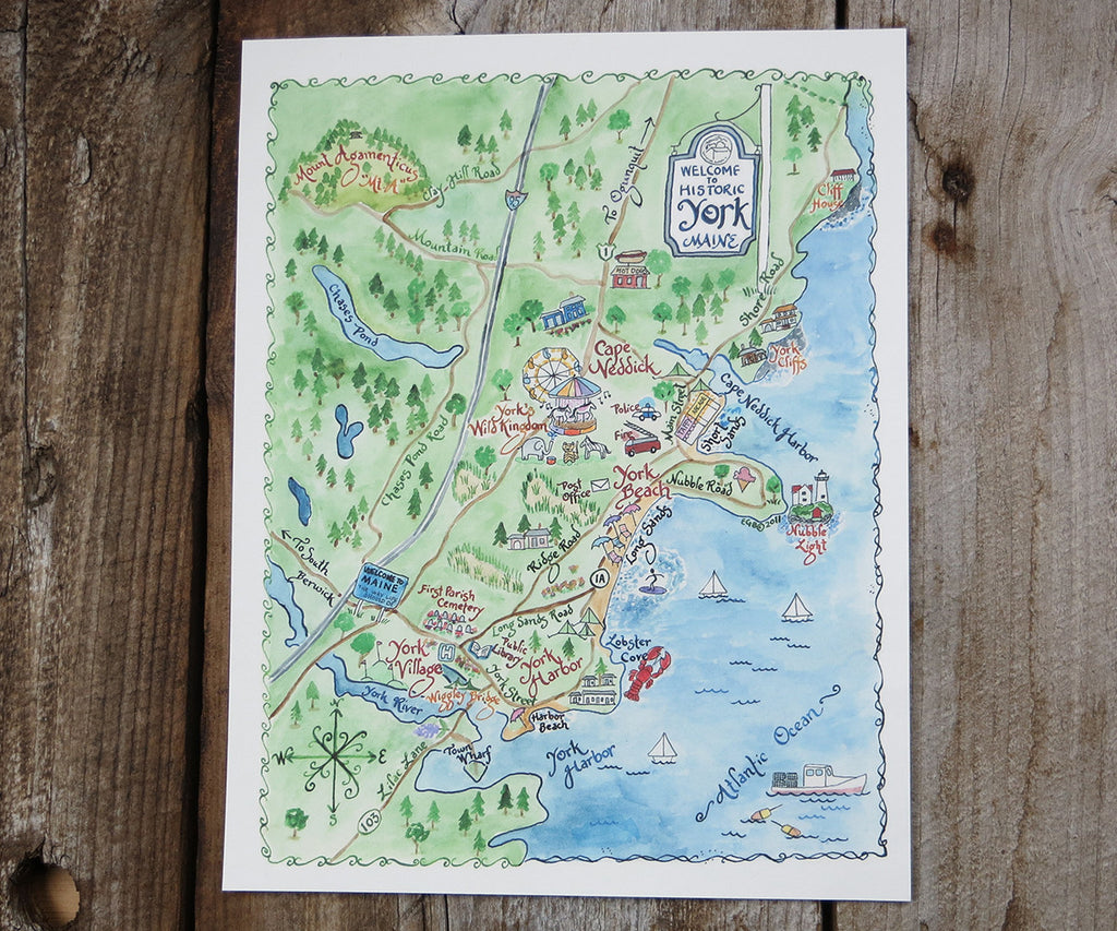 York, Maine map