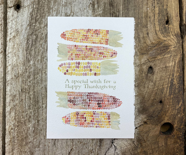 autumn corn thanksgiving card
