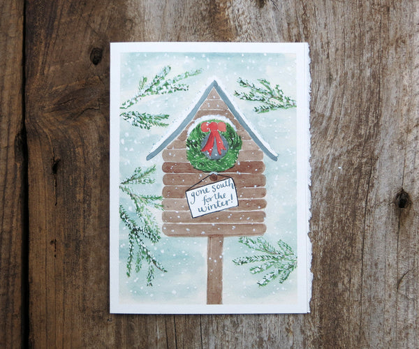 Bird House Holiday Card